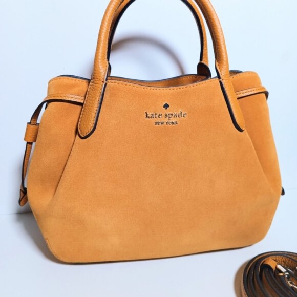 Kate spade New York Small Suede Dumpling bag in Squash Blossom - Picture 3 of 6